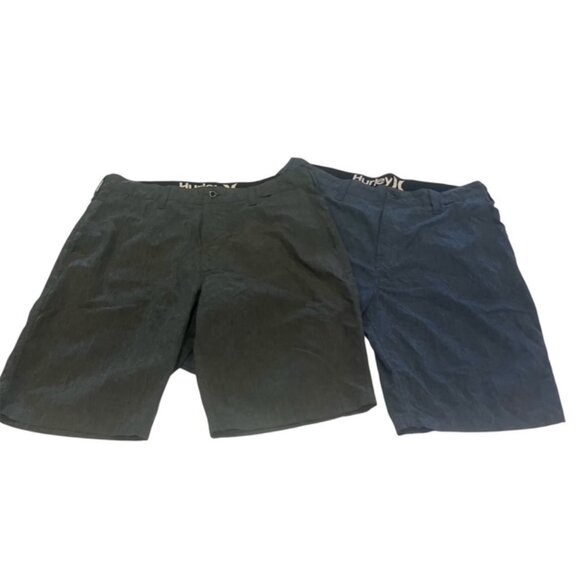 Hurley Other - BUNDLE OF 2! Hurley Phantom Board Shorts Blue Gray Zip Button Closure Sz 32